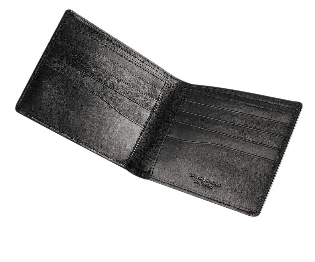 Byron & Brown - Gentleman's Classic 8 Card Wallet - Italian Leather - Gift Boxed - 3 Colours