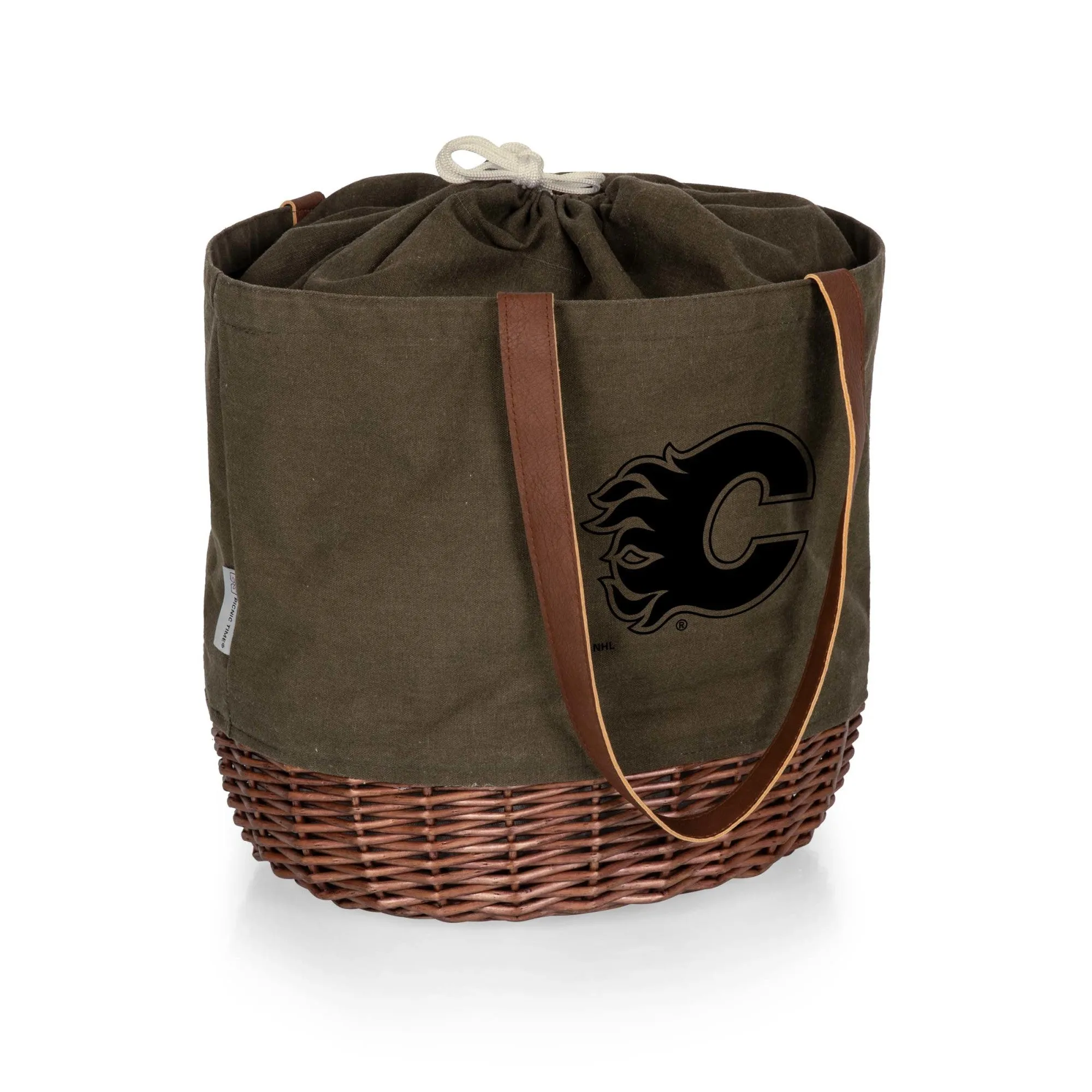 Calgary Flames - Coronado Canvas and Willow Basket Tote