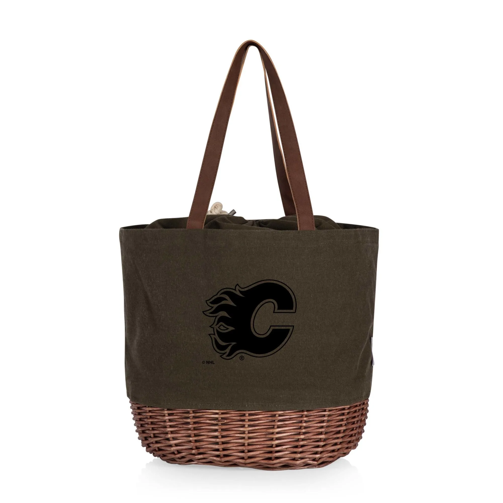 Calgary Flames - Coronado Canvas and Willow Basket Tote