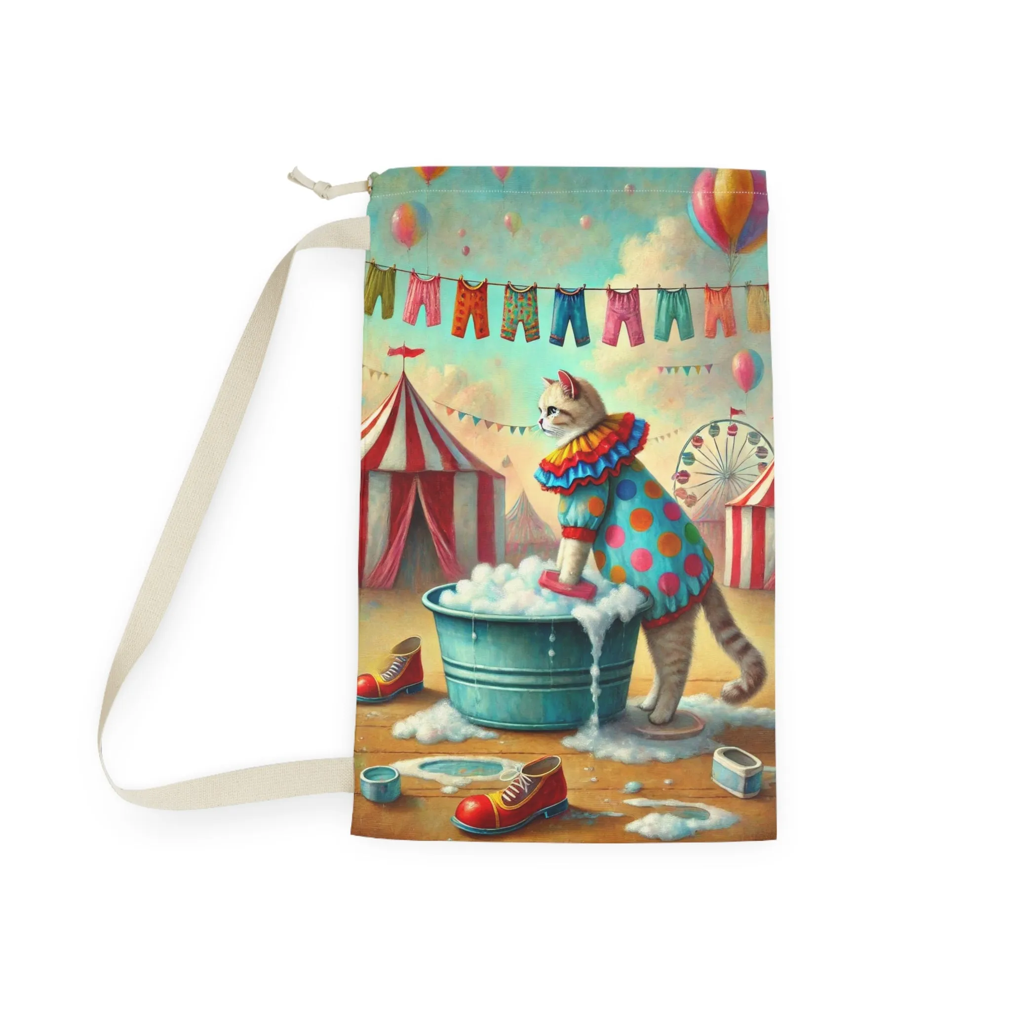 Cat Clown - Circus - Laundry Bag