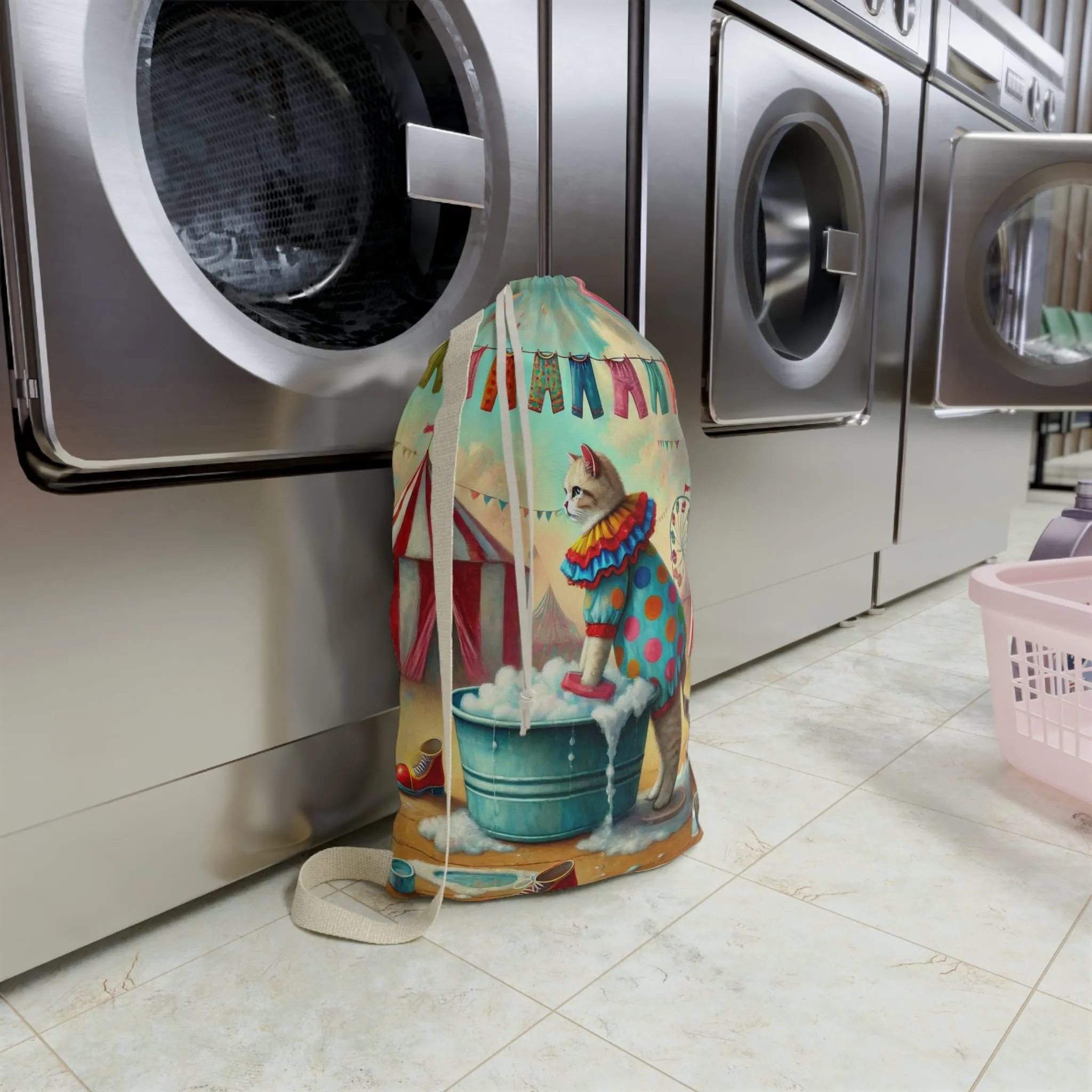 Cat Clown - Circus - Laundry Bag