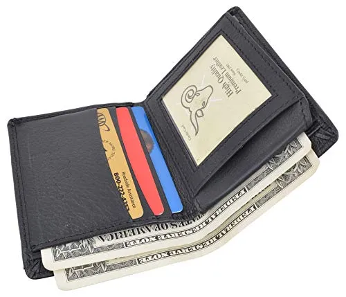 Cavelio Men's Premium Leather L-Shape Bifold Credit Card ID Holder Wallet