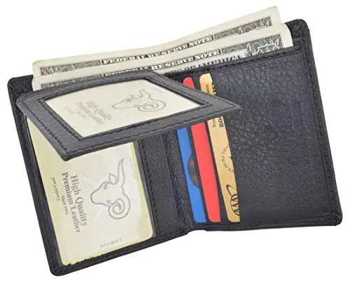 Cavelio Men's Premium Leather L-Shape Bifold Credit Card ID Holder Wallet