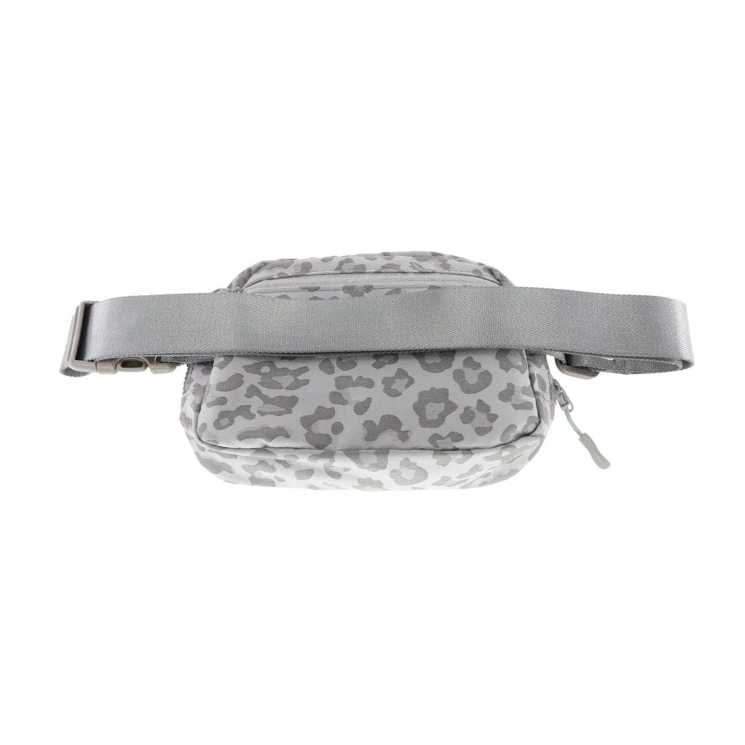 C.C Leopard Patterned Women's Belt Bag: Grey