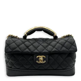 CC Medium Black Crossbody Bag in Caviar Leather, Gold hardware