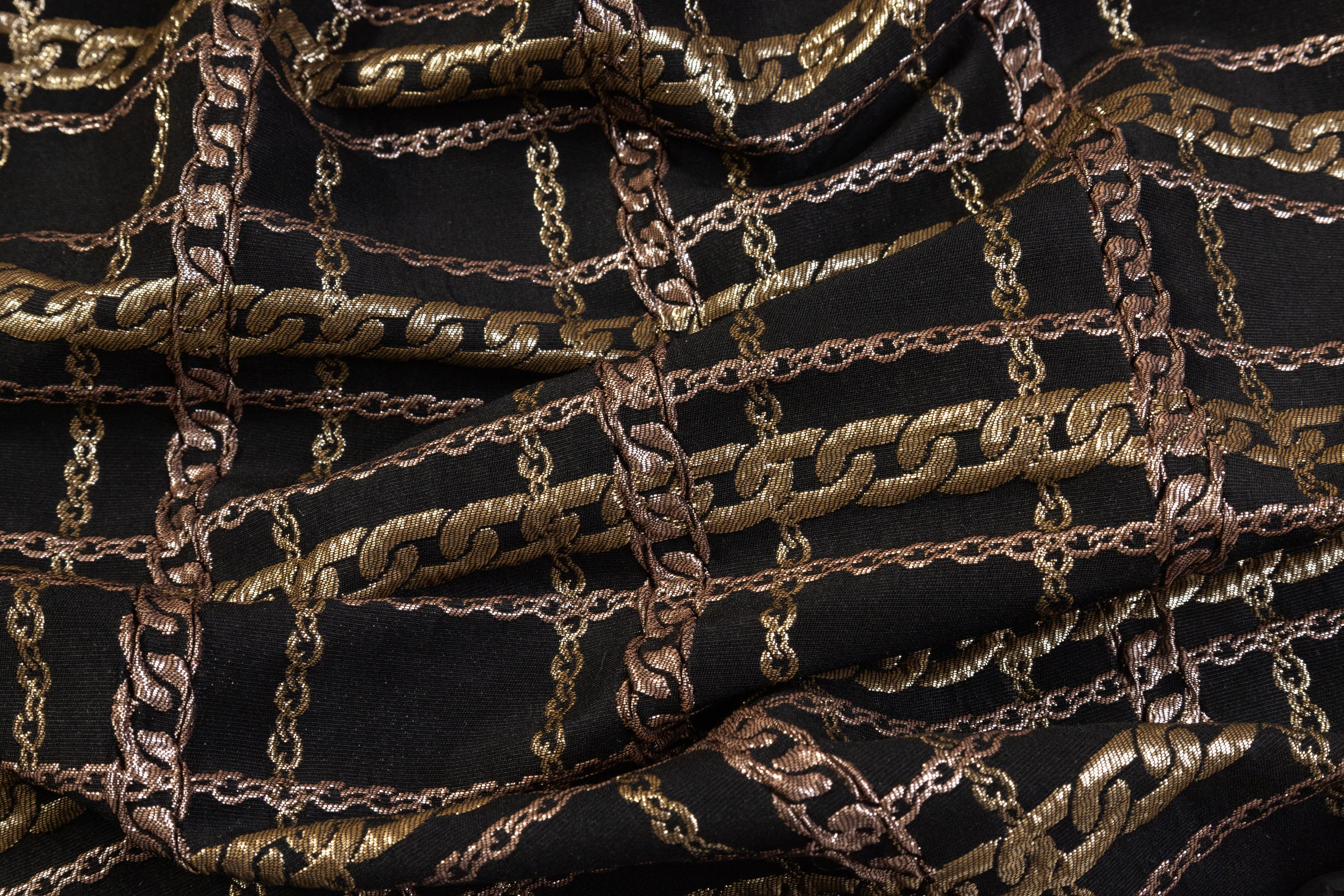 Chain Metallic Brocade - Black / Gold / Rose Gold