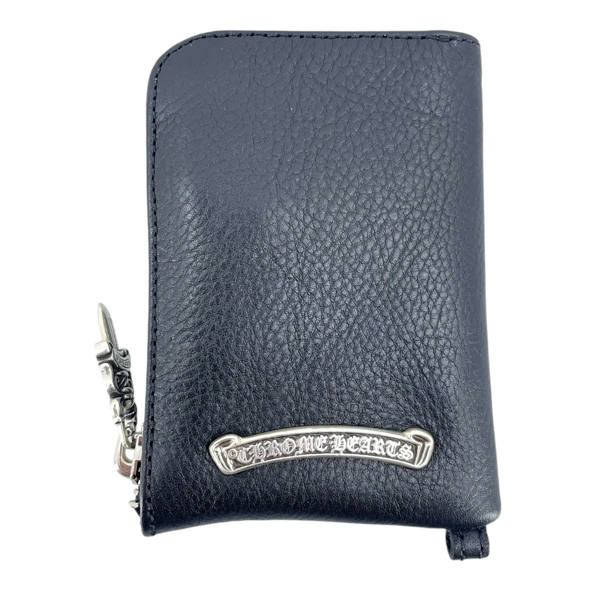 Chrome Hearts Tiny Zip Cross Patch Coin Purse Wallet Black