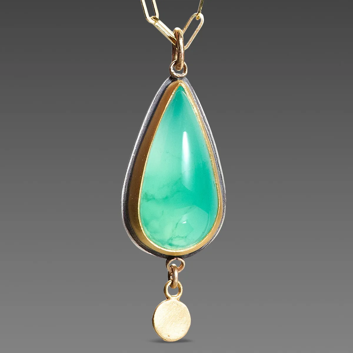 Chrysoprase Teardrop Necklace