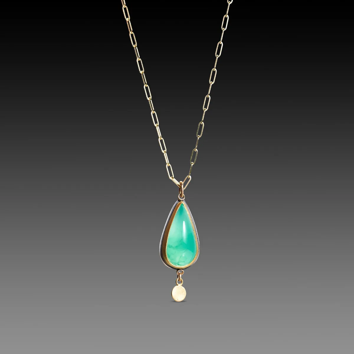 Chrysoprase Teardrop Necklace