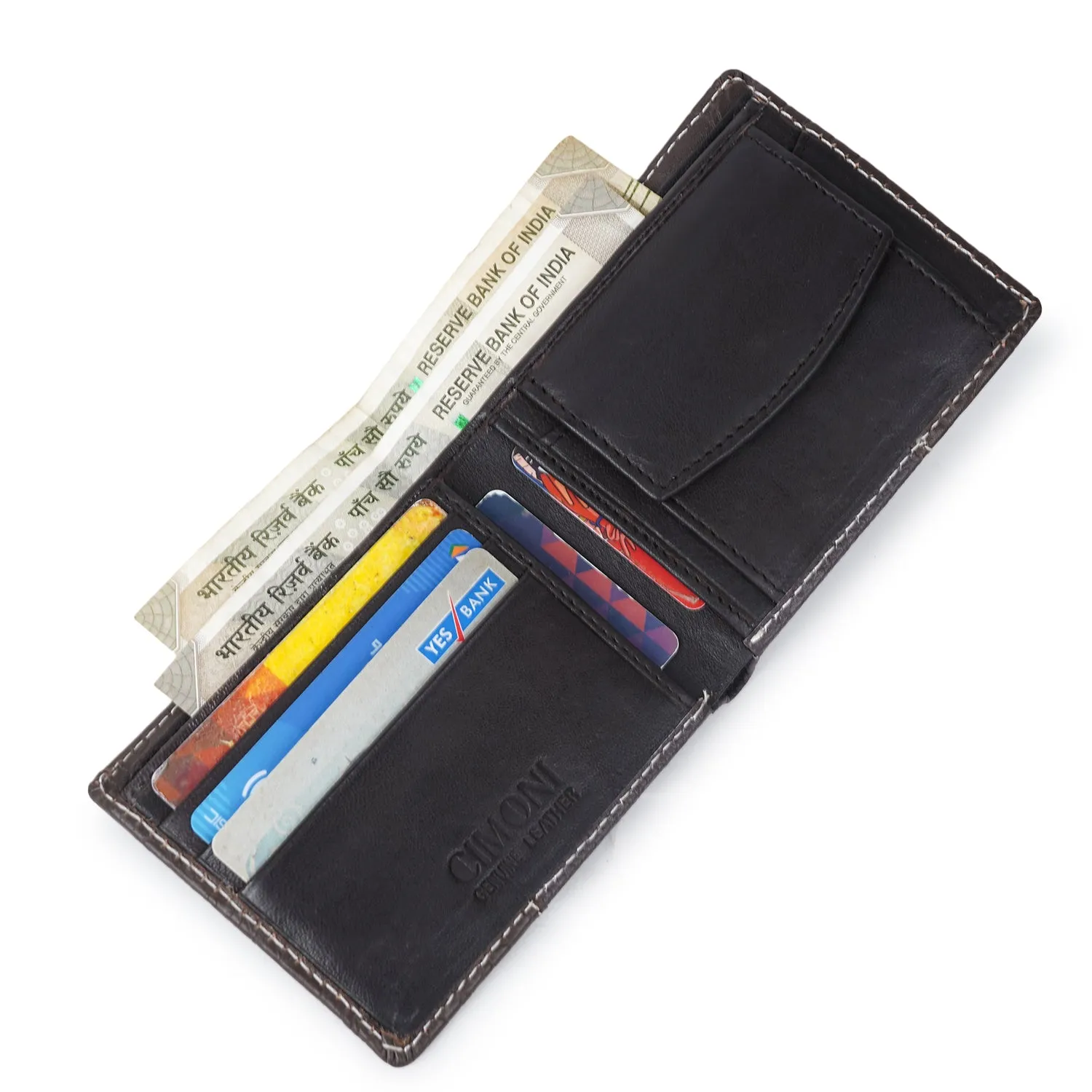 CIMONI Genuine Leather Stylish Classy Ultra Slim Multiple Credit Cards Slot Wallet for Men