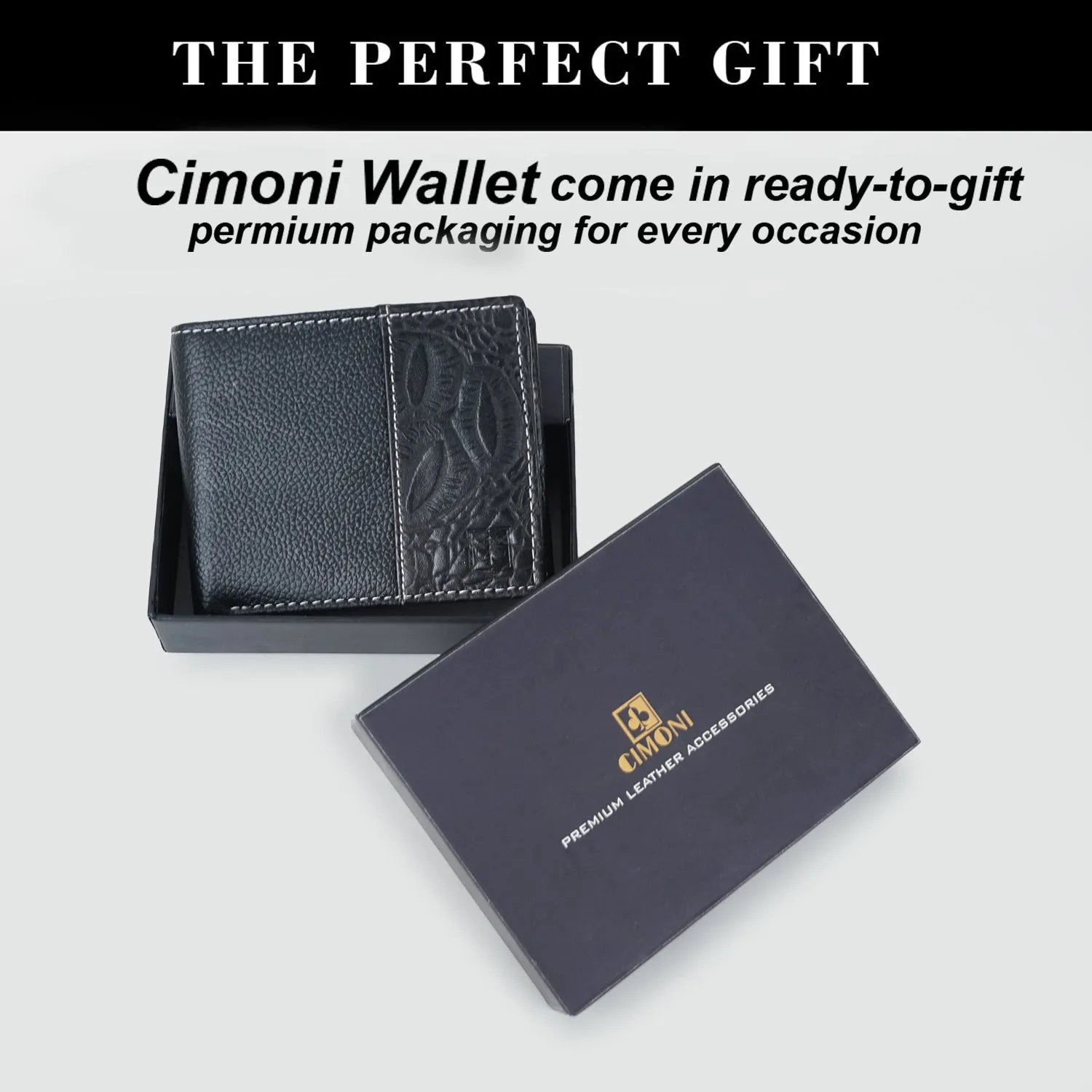 CIMONI Genuine Leather Stylish Classy Ultra Slim Multiple Credit Cards Slot Wallet for Men