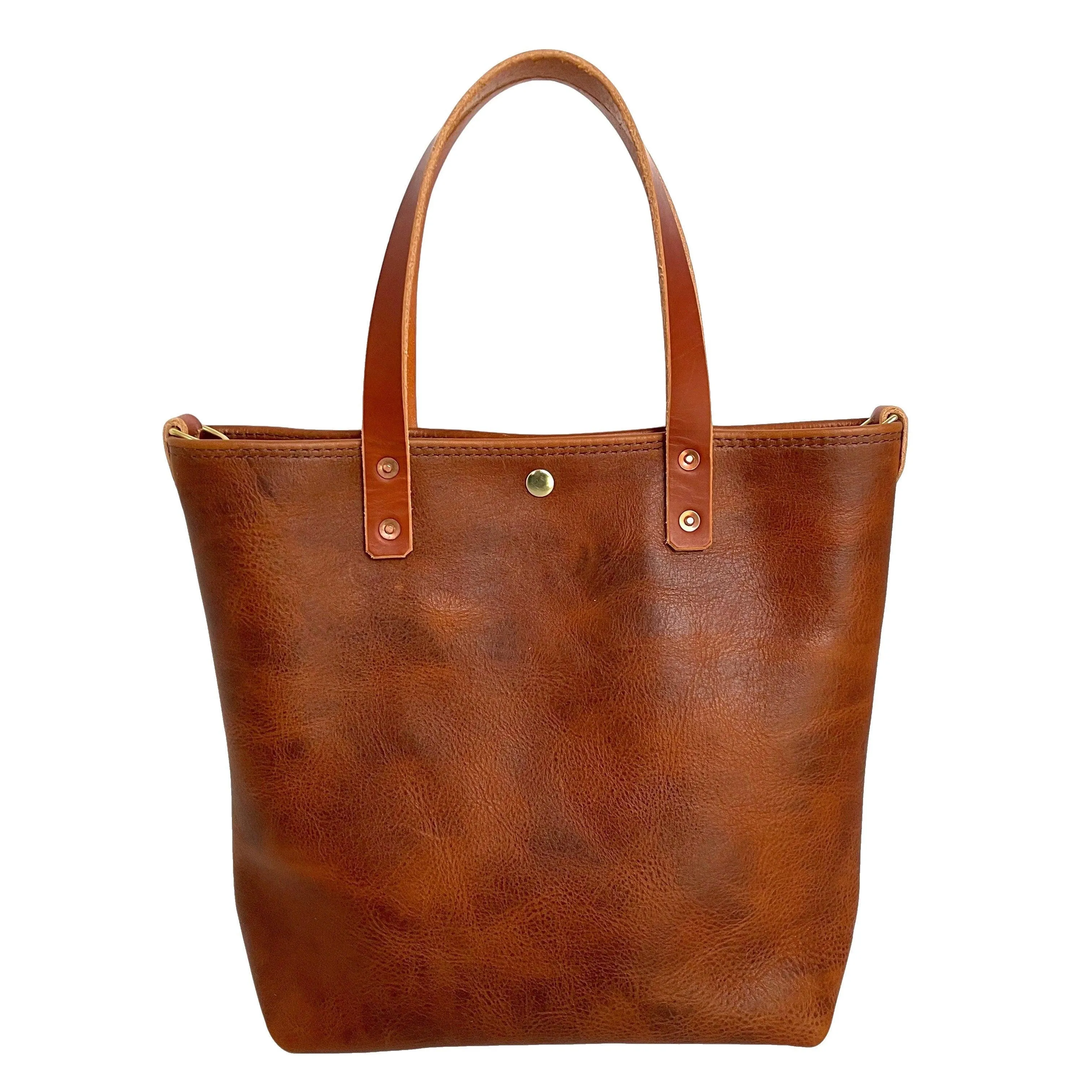 Claremont Crossbody Leather Tote in Dark Umber