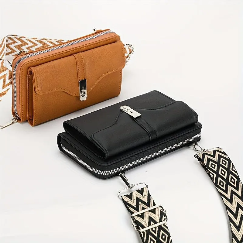 Classic Leather Crossbody Wallet Bag