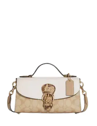 Coach Kleo Top Handle In Blocked Signature Canvas