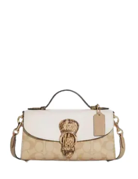 Coach Kleo Top Handle In Blocked Signature Canvas