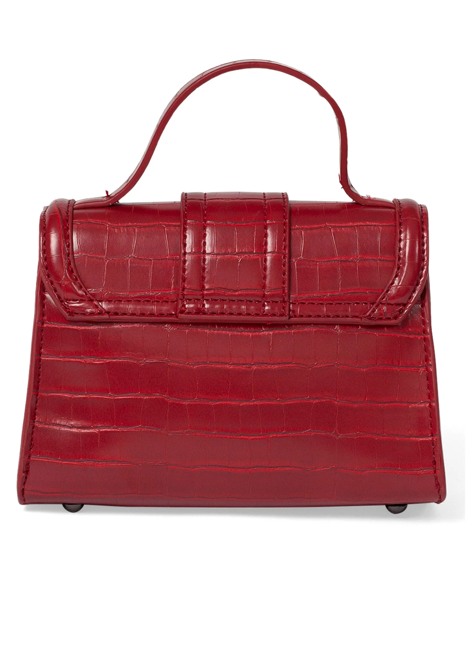 Croc Detail Handbag - Red