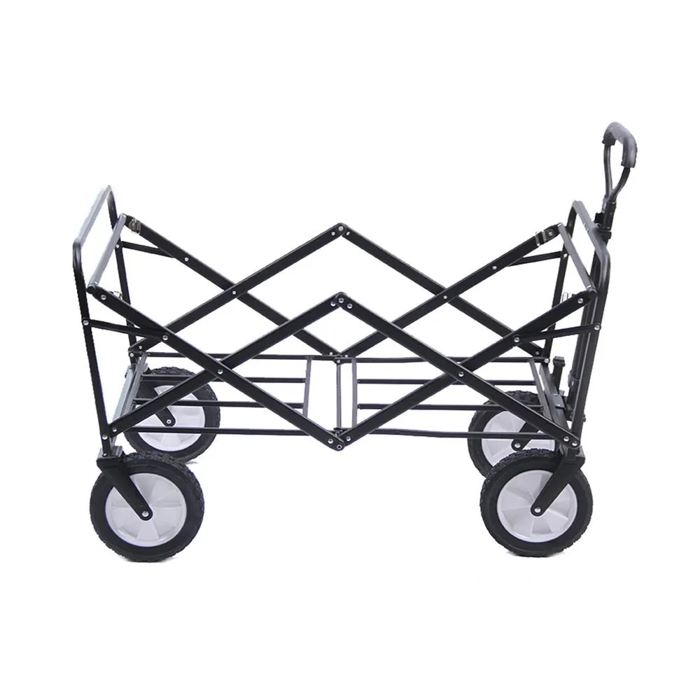 CRONY TC3015 Folding Cart Heavy Duty  Collapsible Folding  Wagon Utility Shopping Outdoor Camping Garden Cart | Black