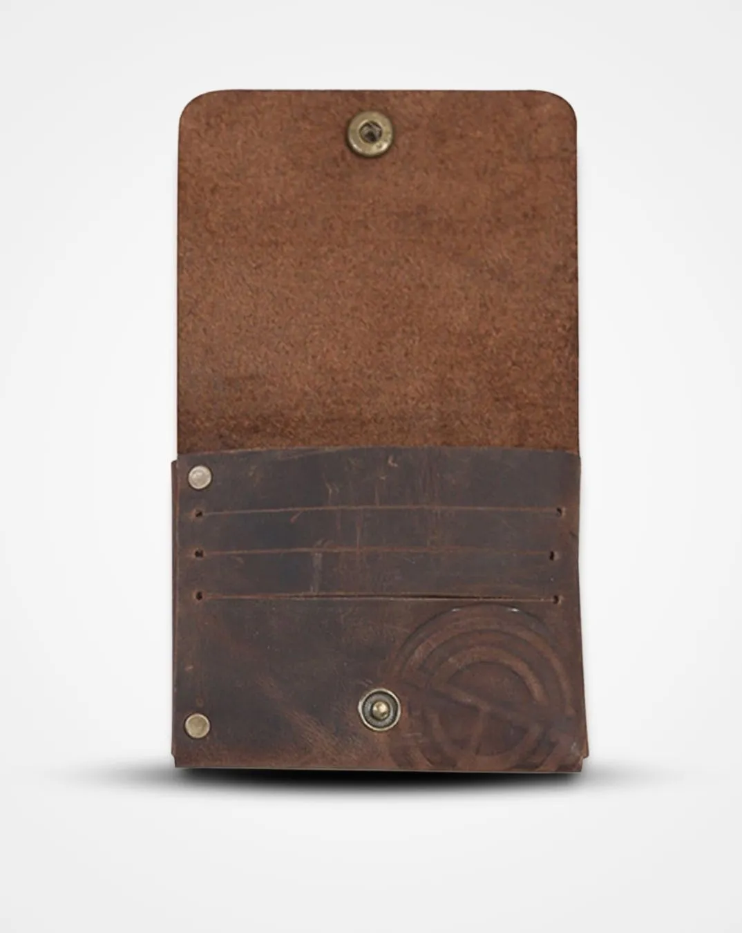 CRUSHED BROWN  NATIVE BATUA - SLIM LEATHER WALLET