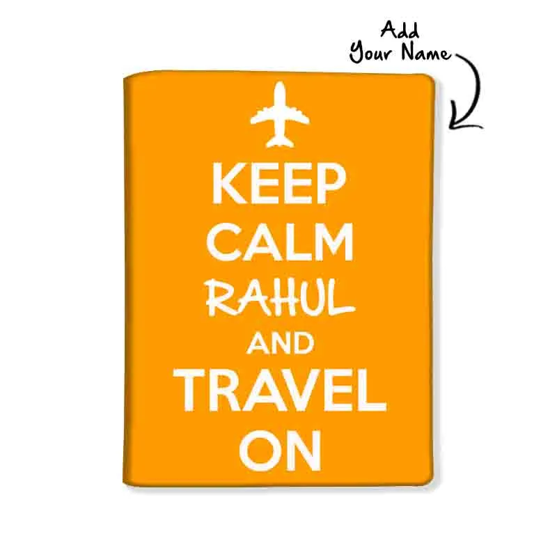 Customized Passport Cover Baggage Tag Set - Keep Calm Yellow