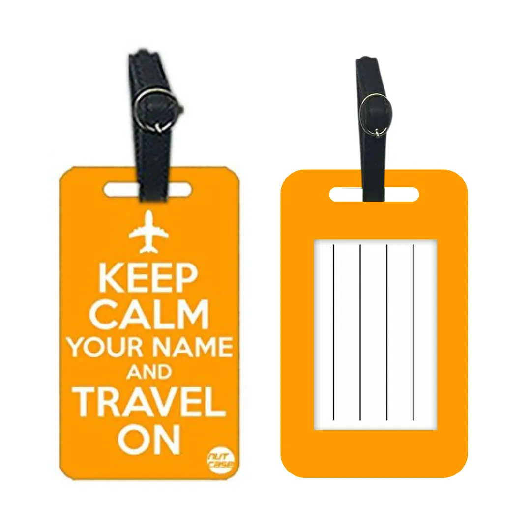 Customized Passport Cover Baggage Tag Set - Keep Calm Yellow