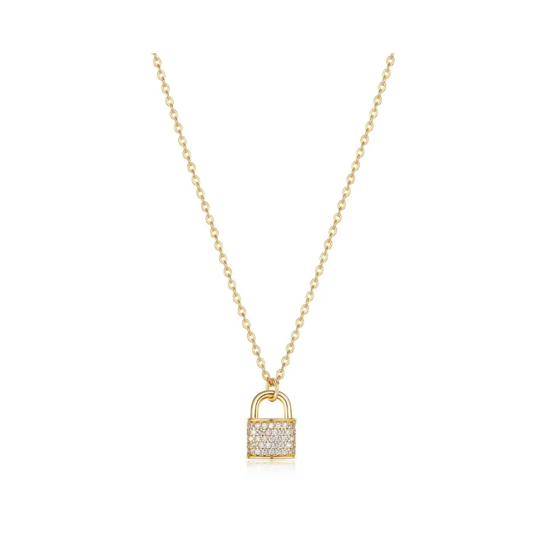 CZ Lock Necklace