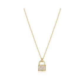 CZ Lock Necklace