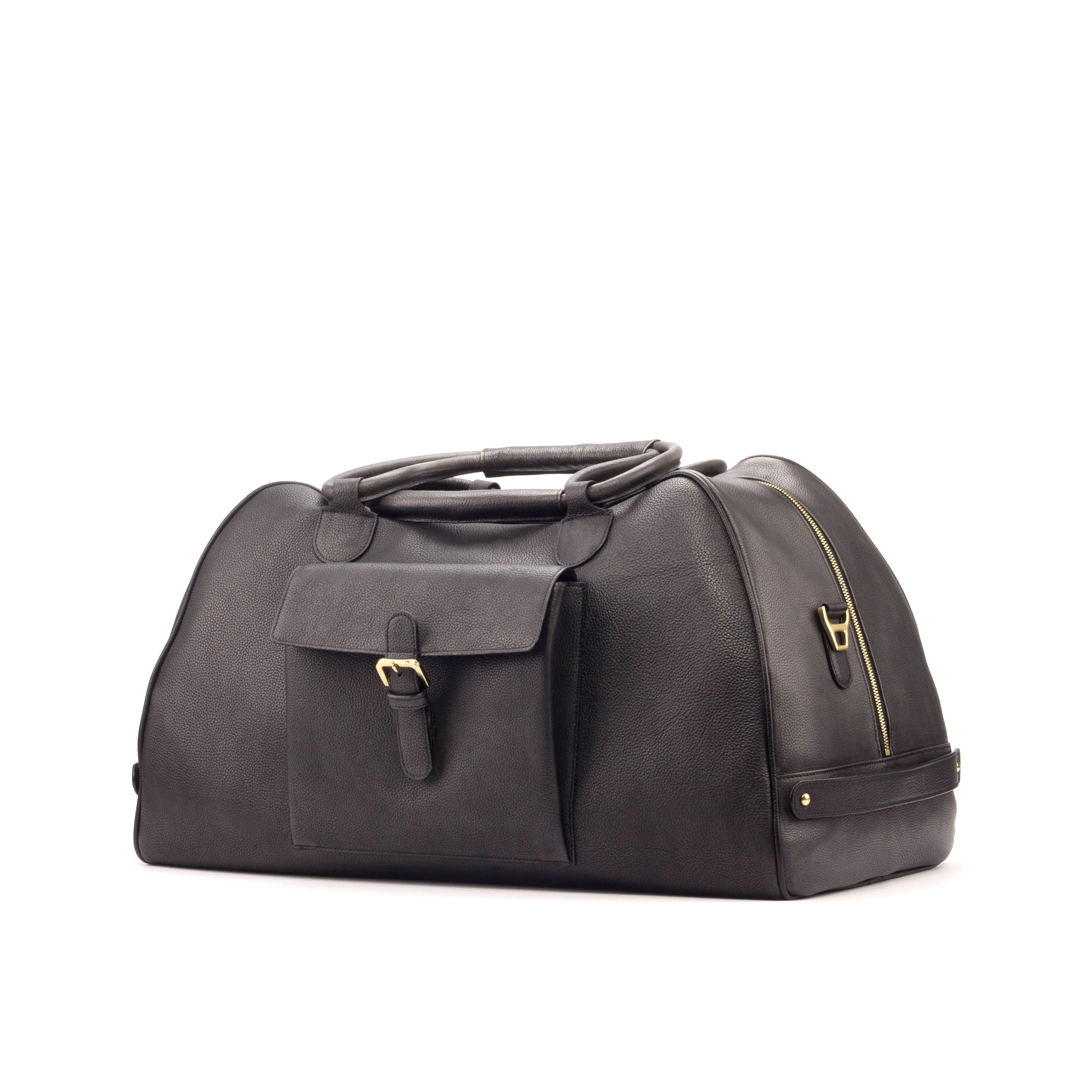 DapperFam Luxe Men's Travel Duffle in Grey Painted Full Grain