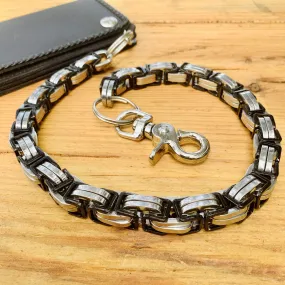 Daytona - Silver & Black - Wallet Chain Deluxe - 1/4 inch wide