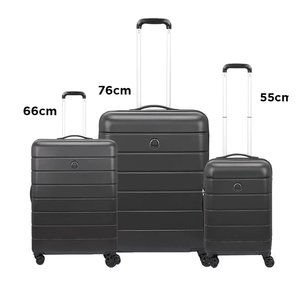 Delsey Lagos 3 Piece Set Non-Expandable Luggage Trolley 55 66 76cm