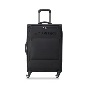 Delsey Paris Securitech Vanguard DY40038 66cm 4 Double Wheels Expandable Cabin Soft Trolley Case - Black