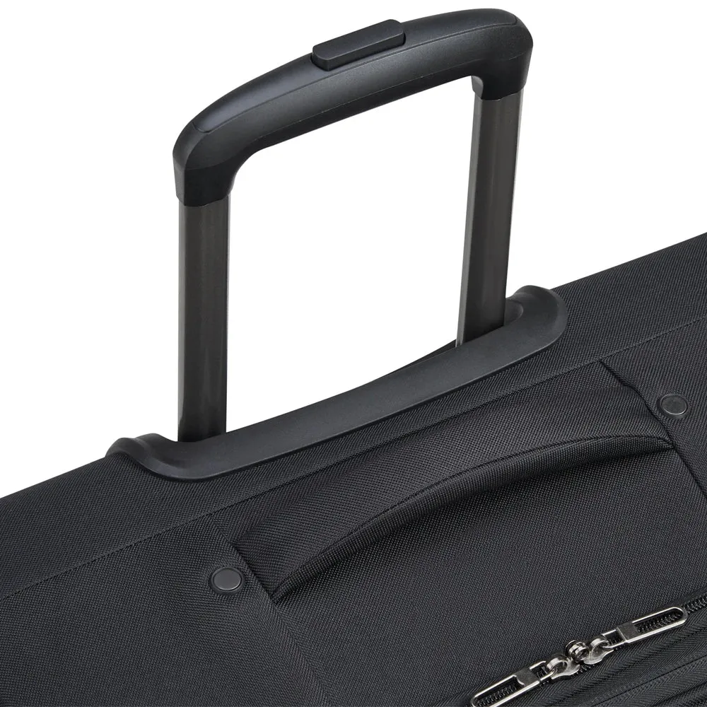 Delsey Paris Securitech Vanguard DY40038 66cm 4 Double Wheels Expandable Cabin Soft Trolley Case - Black