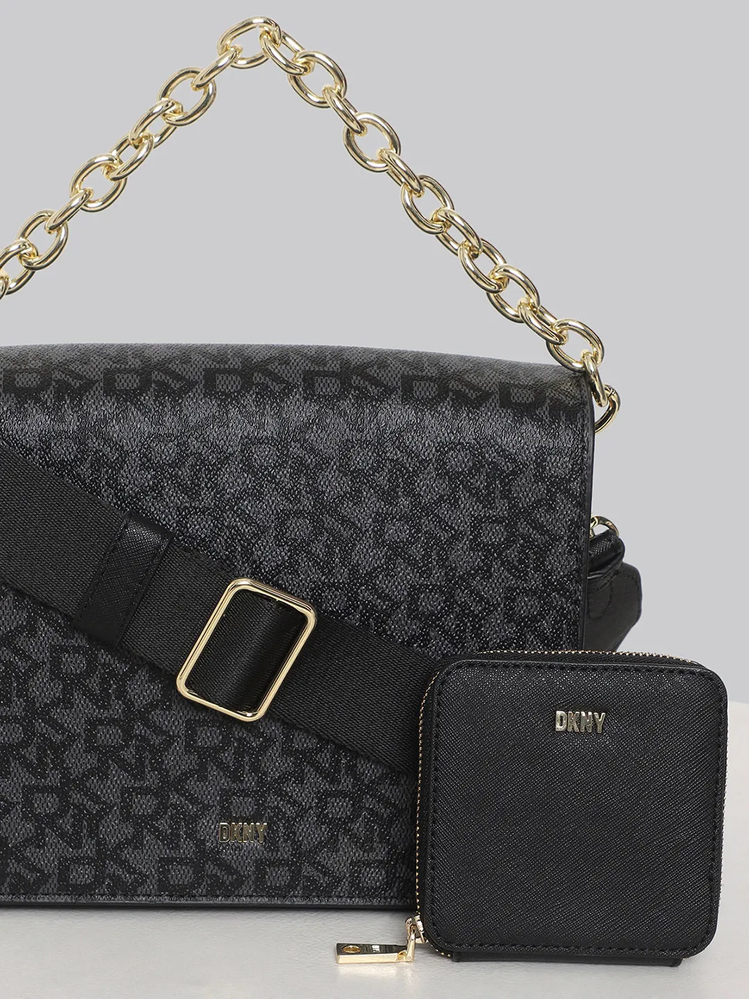 DKNY Women Black Printed Crossbody