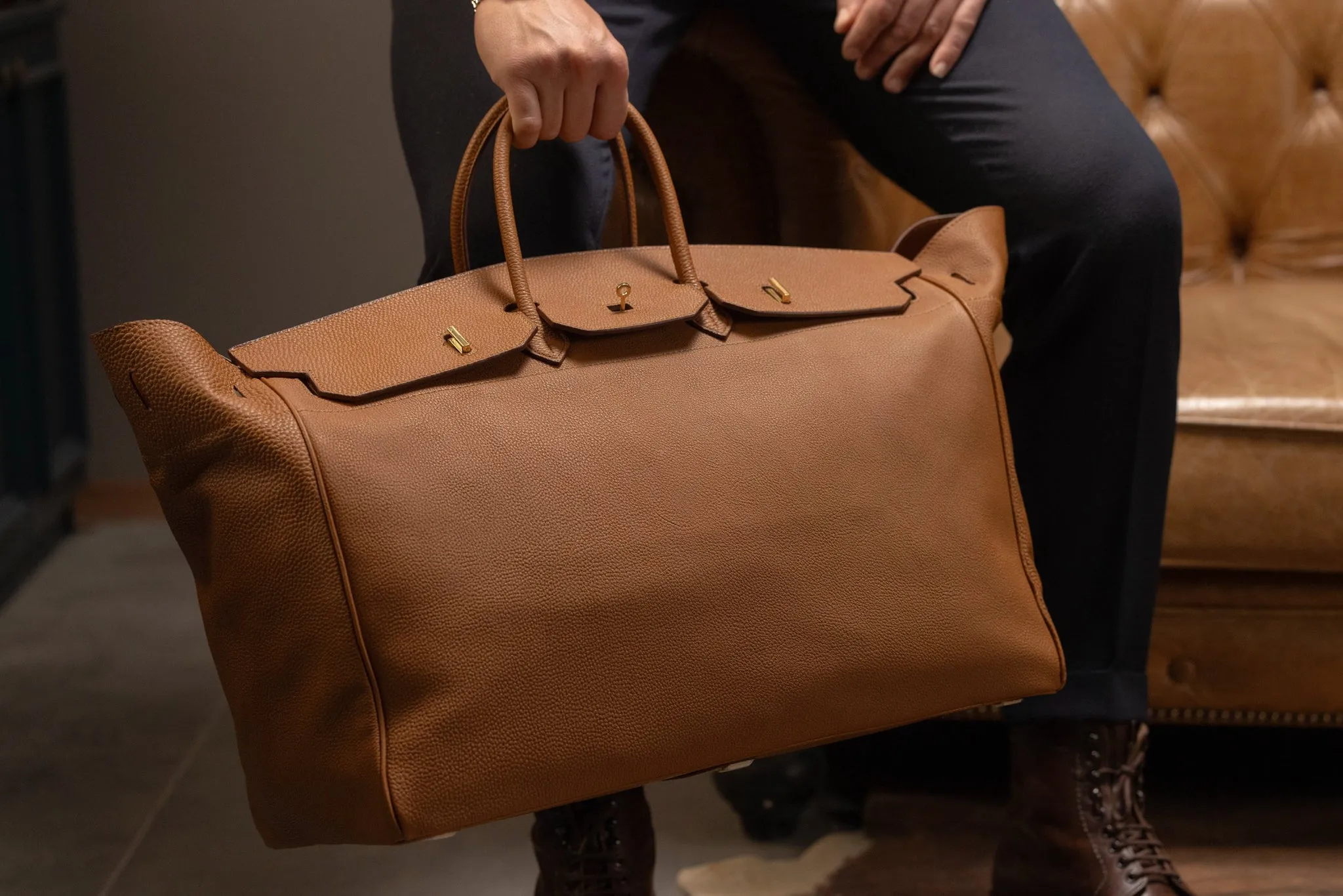 Duffle Bag - Togo Camel