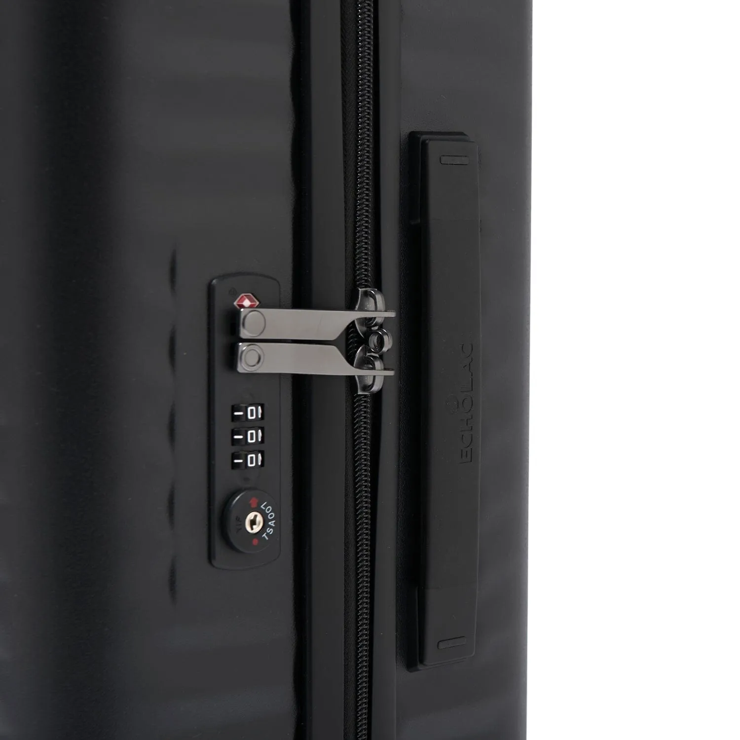 Echolac Celestra 75cm Hardcase Non-Expandable 4 Double Wheel Check-In Luggage Trolley Black - PC183 28 WOE Black