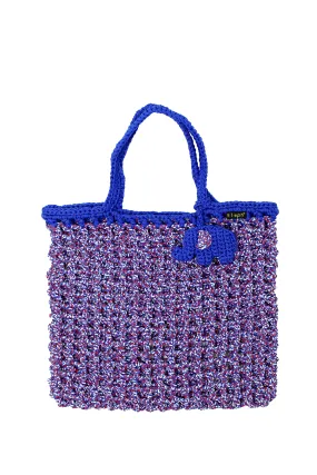 ELEPH MESH CROCHET BAG MULTI - L : Blue