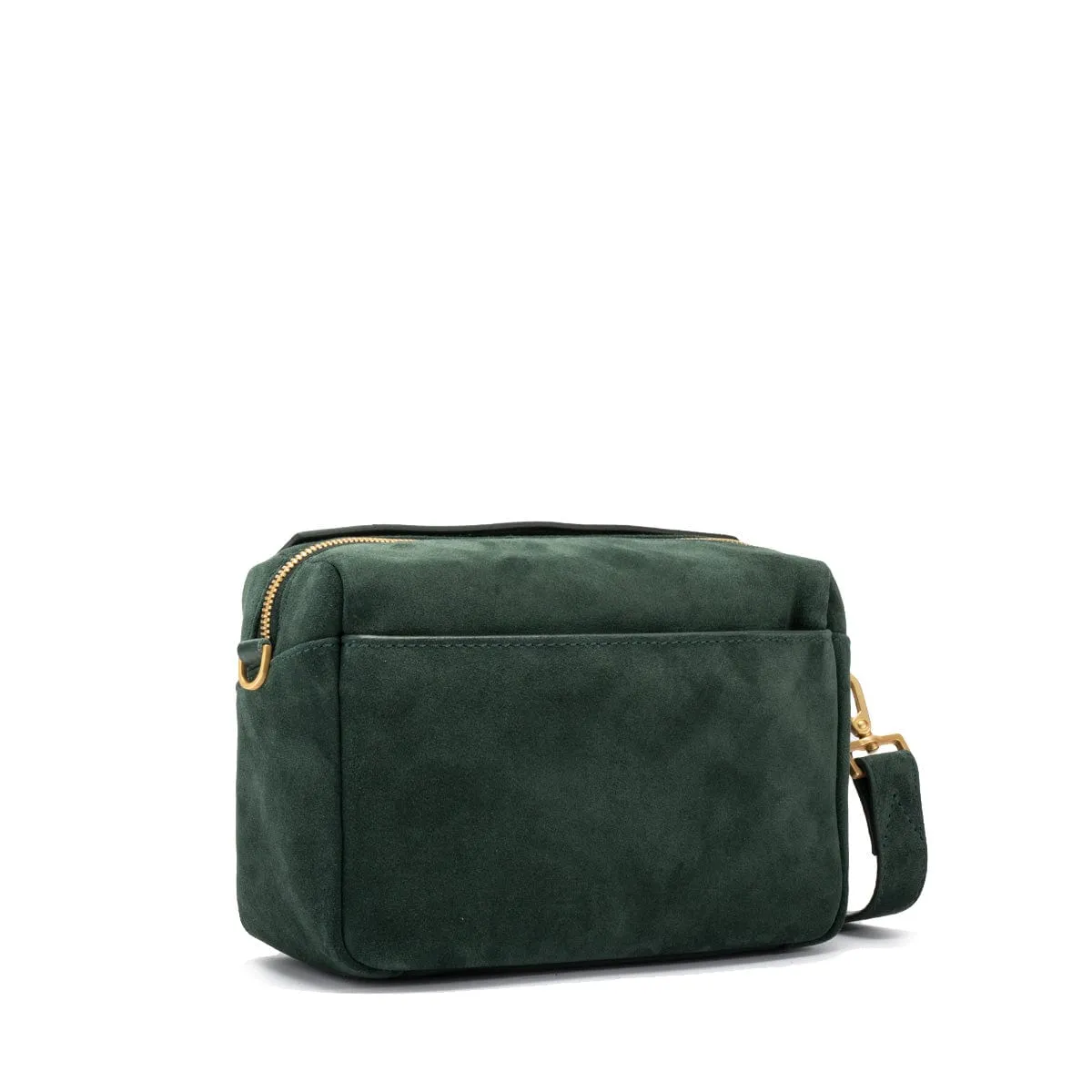 EVAN CROSSBODY SML - Green Room Suede/Brushed Gold