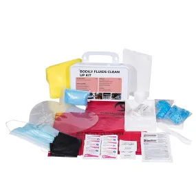 Ever Ready First Aid Bodily Fluids Clean Up Kit with Instructions and Wall Mountable Case, OSHA Compliant – 31 Pieces