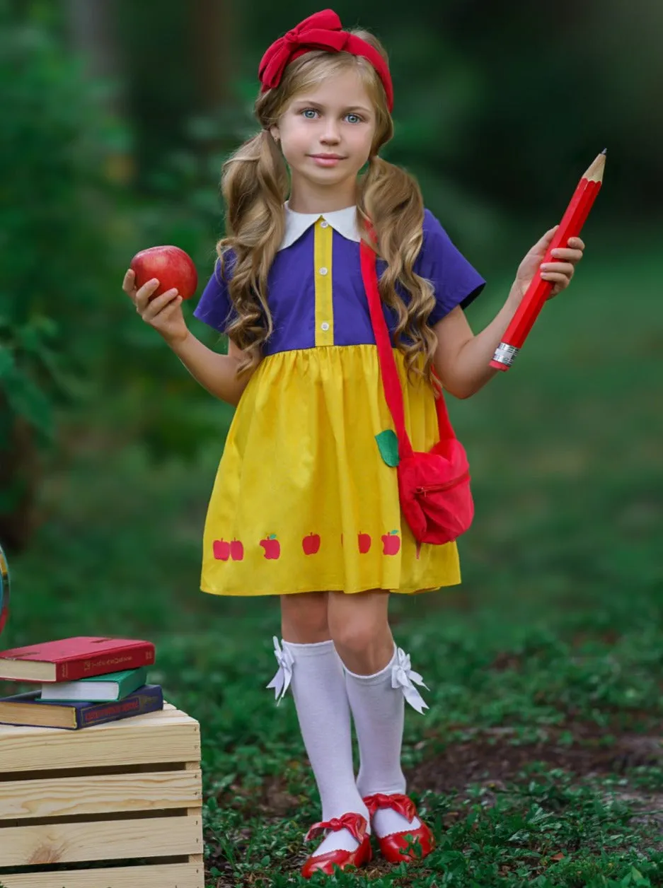 Fairest of All Collared Dress and Apple Purse Set