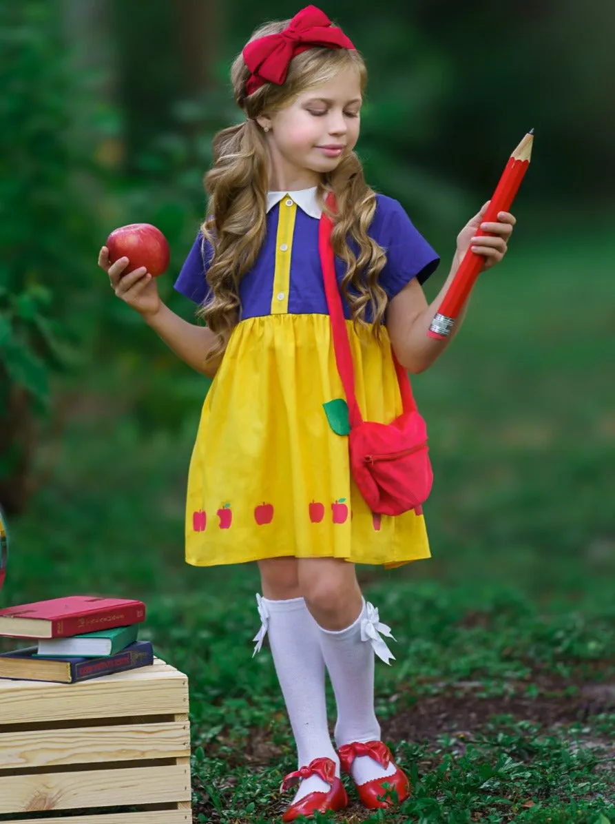 Fairest of All Collared Dress and Apple Purse Set