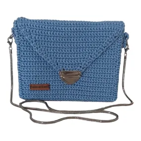 Fashion Stitch Women's Small Blue Crochet Cross Bag For Ladies