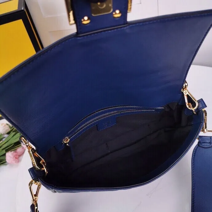 FI Baguette Chain Midi Medium Dark Blue Bag For Woman 26cm/10in