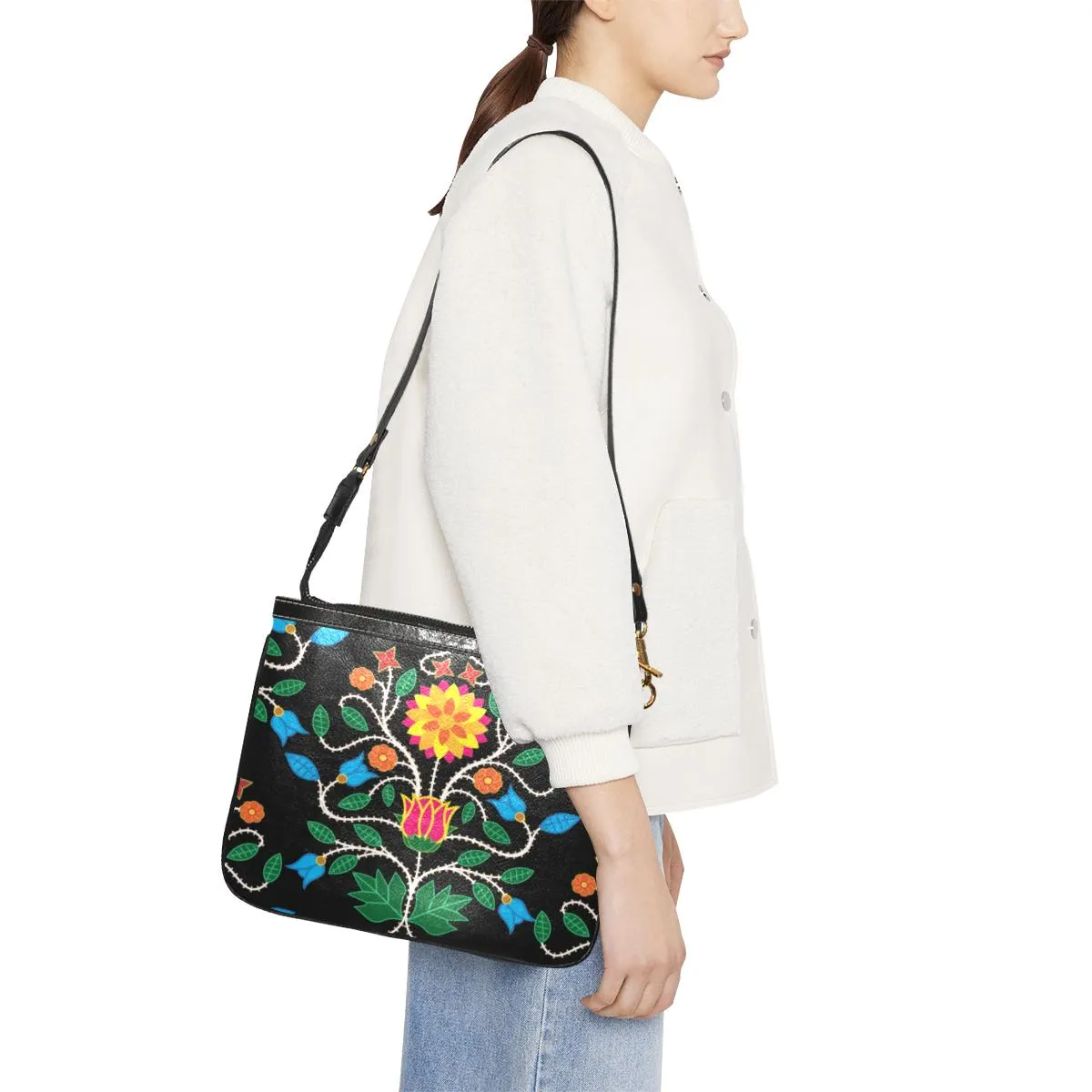 Floral Beadwork Four Clans Small Shoulder Bag