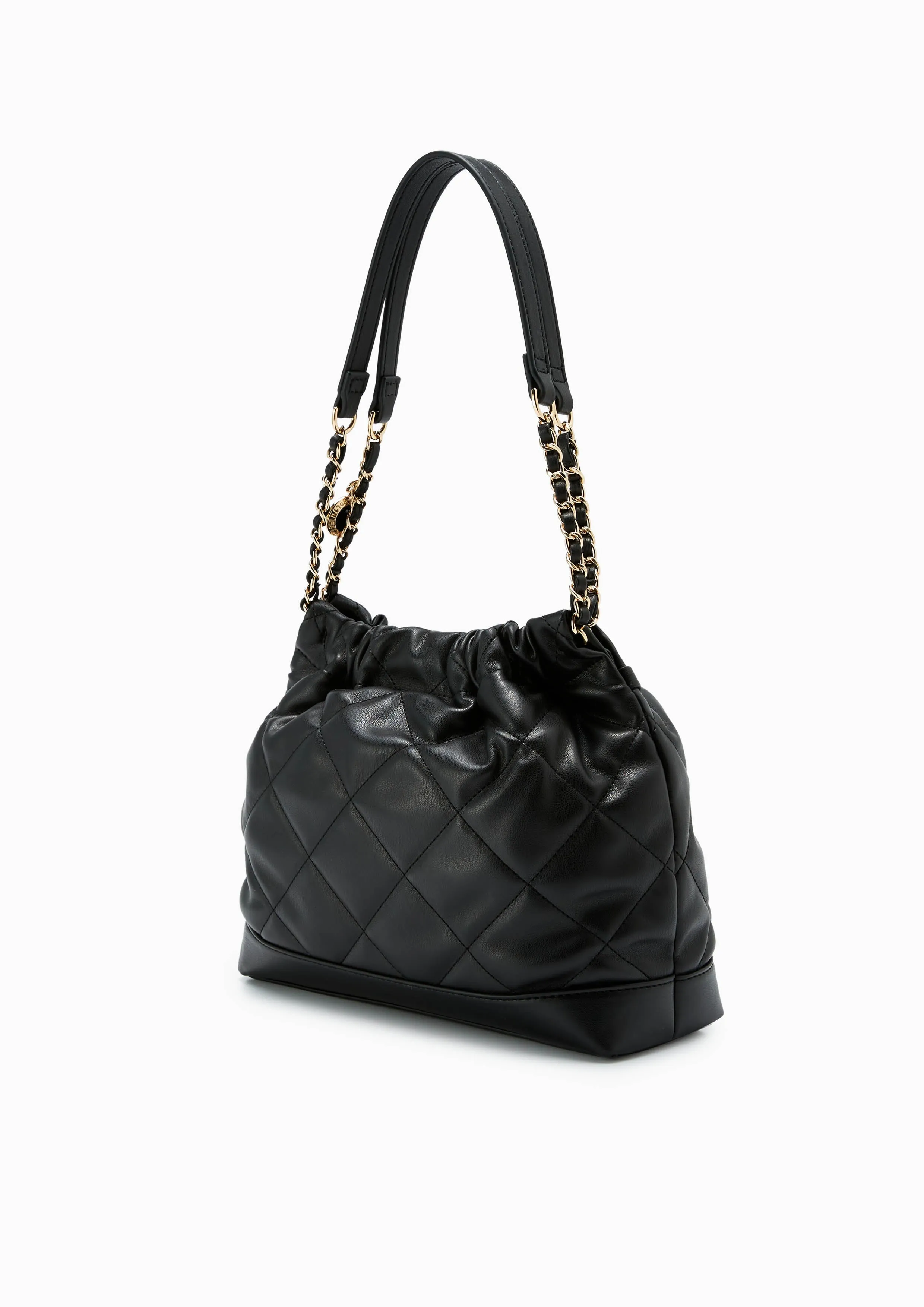 Fontia Boho Shopping Bucket Bag - Black