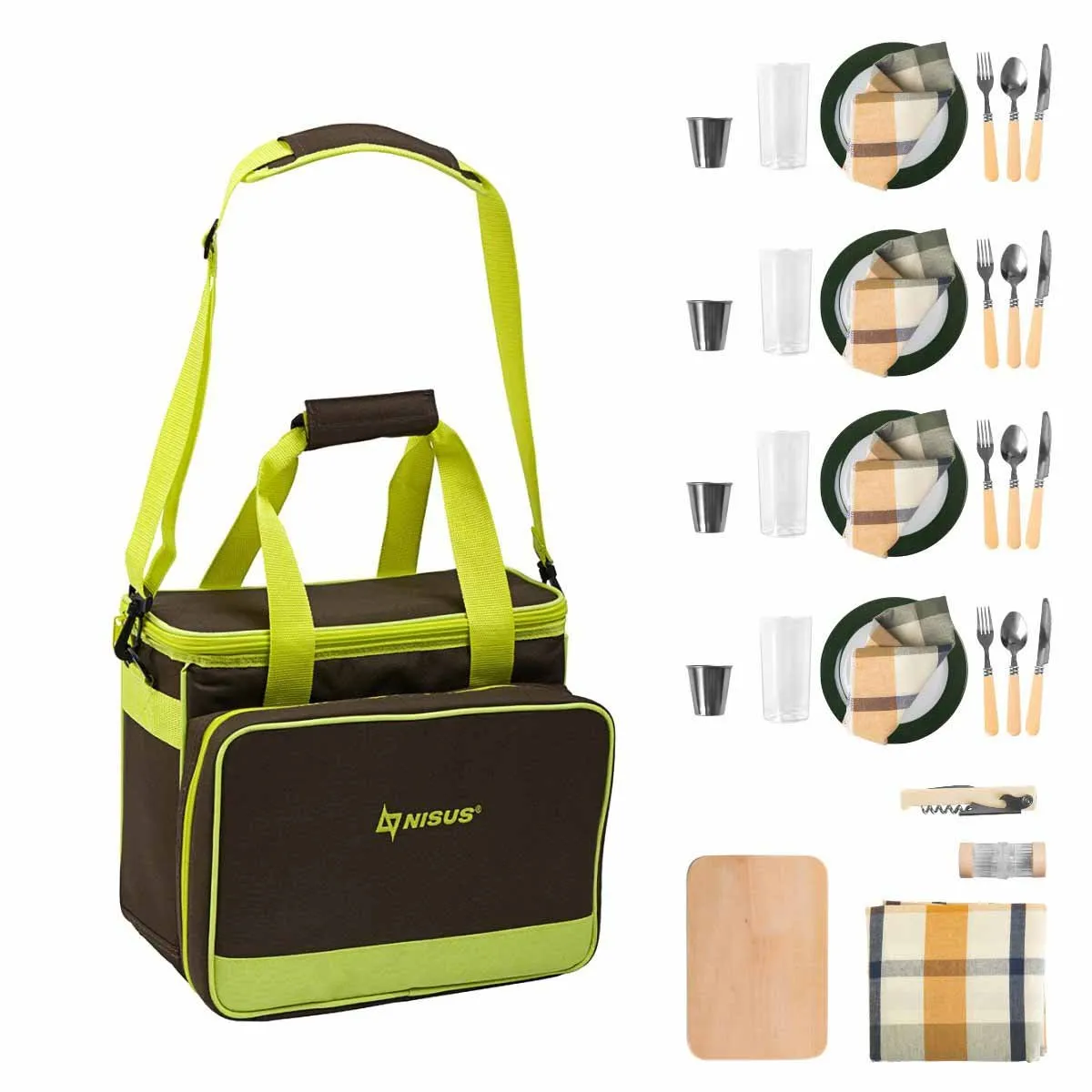 Four-Person Picnic Set with Insulated Bag