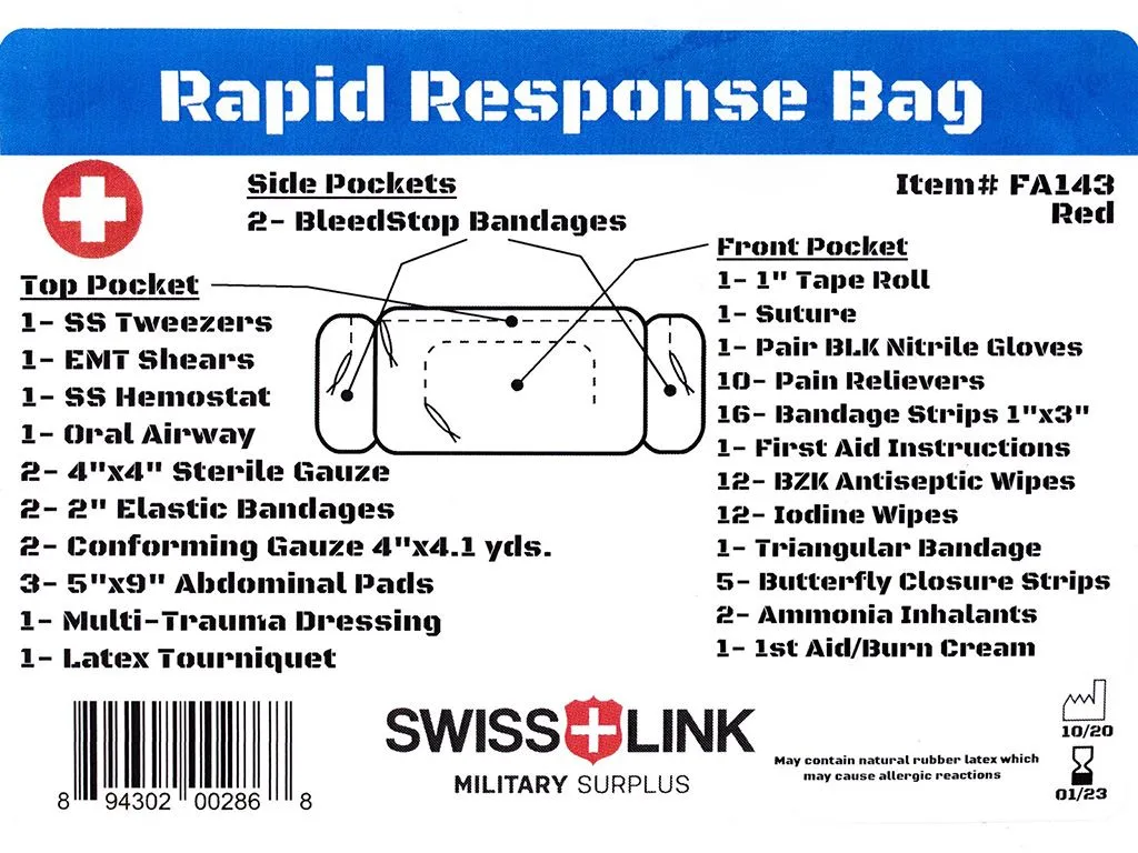 Front Runner First Aid Rapid Response Kit / Red by Swiss Link