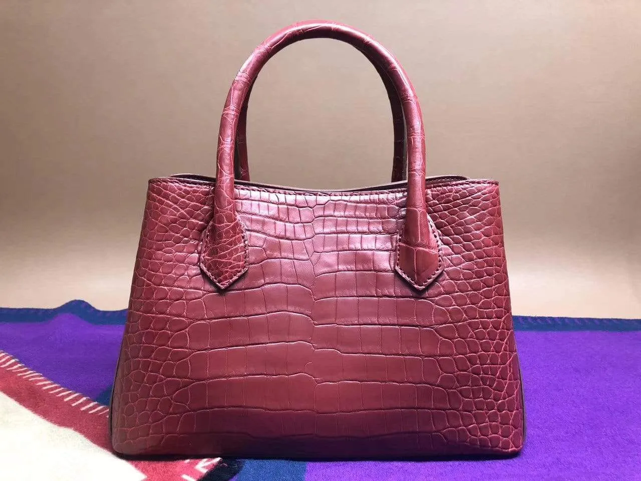 Genuine Crocodile Leather  Mini Top Handle Satchel Handbag