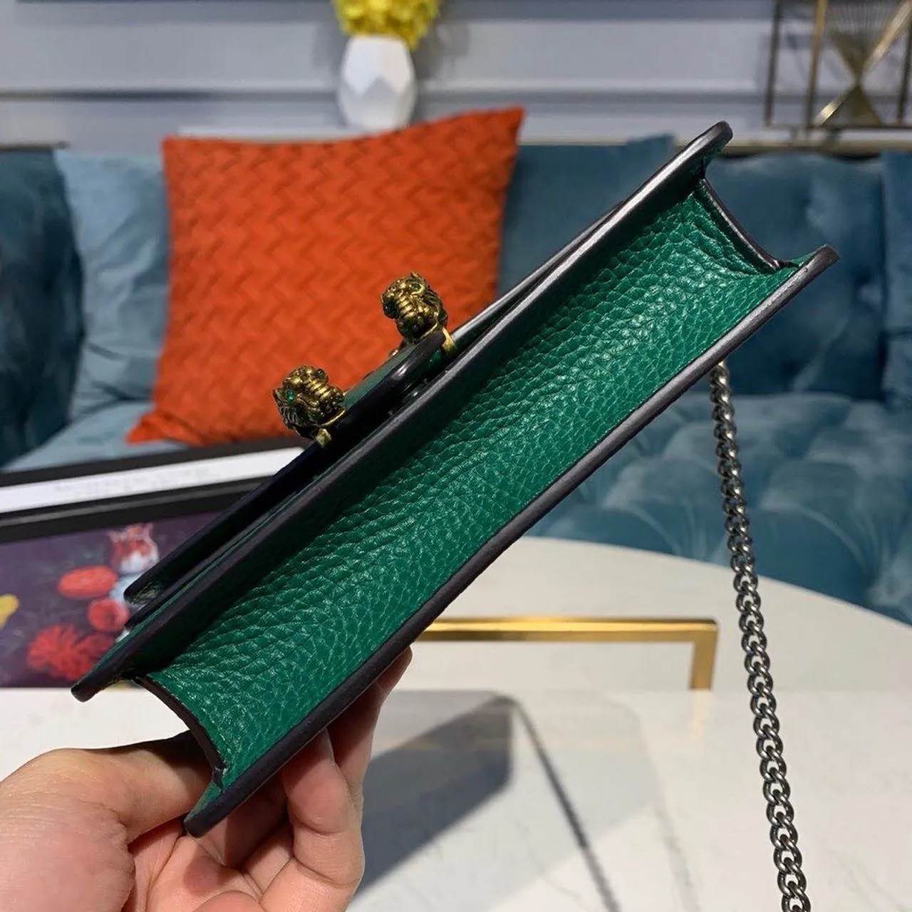 gg Dionysus Super Mini Bag Emerald Green Metal-Free Tanned For Women 6.5in/16.5cm gg 476432 CAOGX 3120