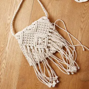 Glow Chic's Retro Tassel Crossbody Bag with Straws