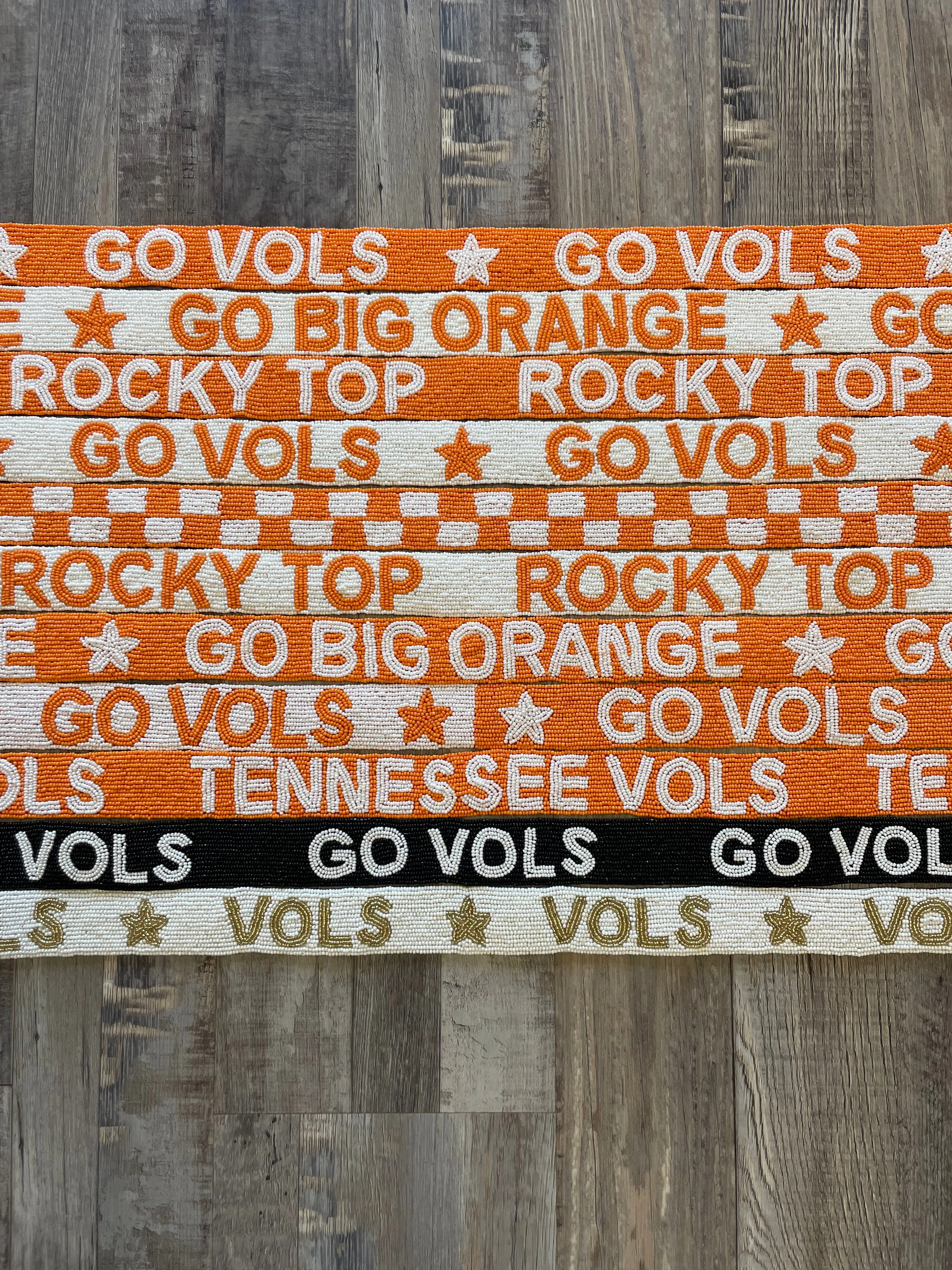 Go Vols Beaded Purse Strap - White