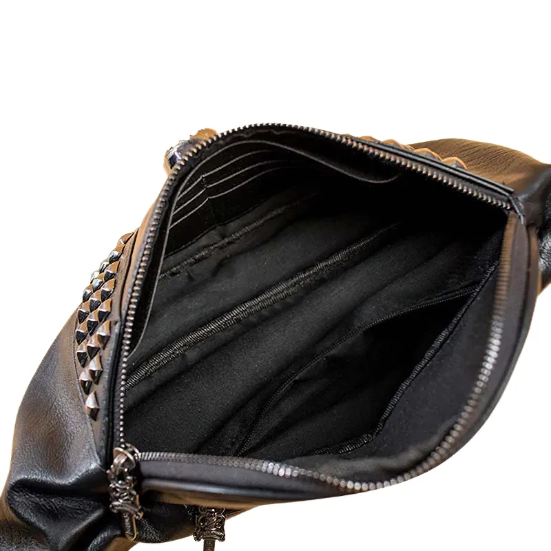 Gothic Crossbody Bag With Rivet And Skull Head / Unisex Accessories / Alternative Fashion